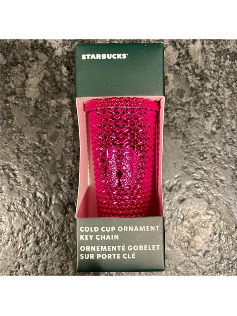 New Starbucks Ornament Holiday 2022 Sangria Studded Bling Cold Cup Christmas